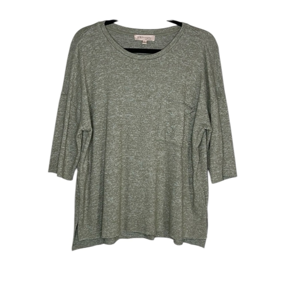 Philosophy drop sleeve green slouchy top size small